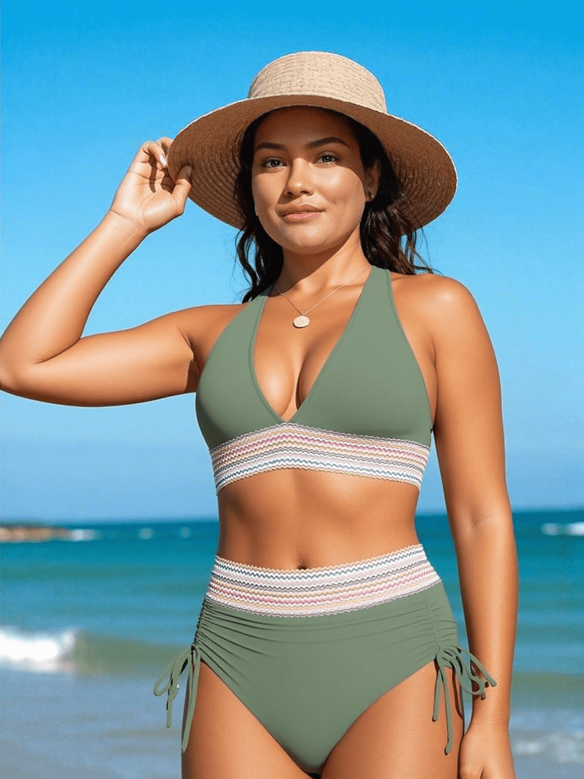 Elegante bikini modellante a vita alta