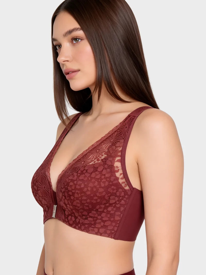 Reggiseno Fiora in pizzo senza ferretto con chiusura frontale