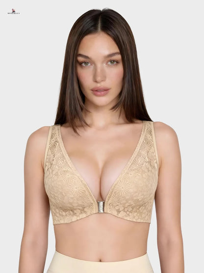 Reggiseno Fiora in pizzo senza ferretto con chiusura frontale