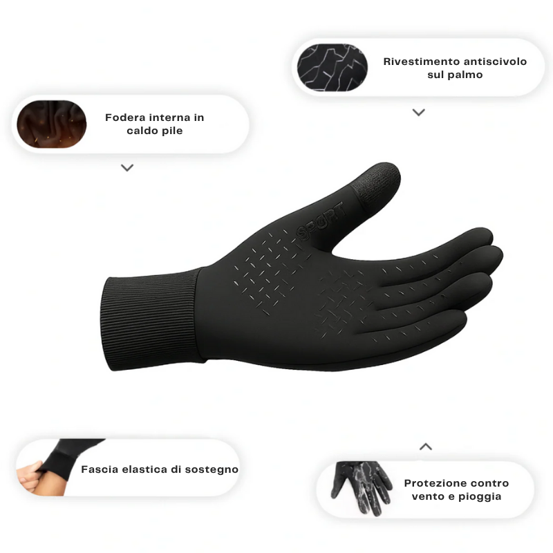 GRIPTURA™ – Guanti da Ciclismo Termici Antivento e Impermeabili