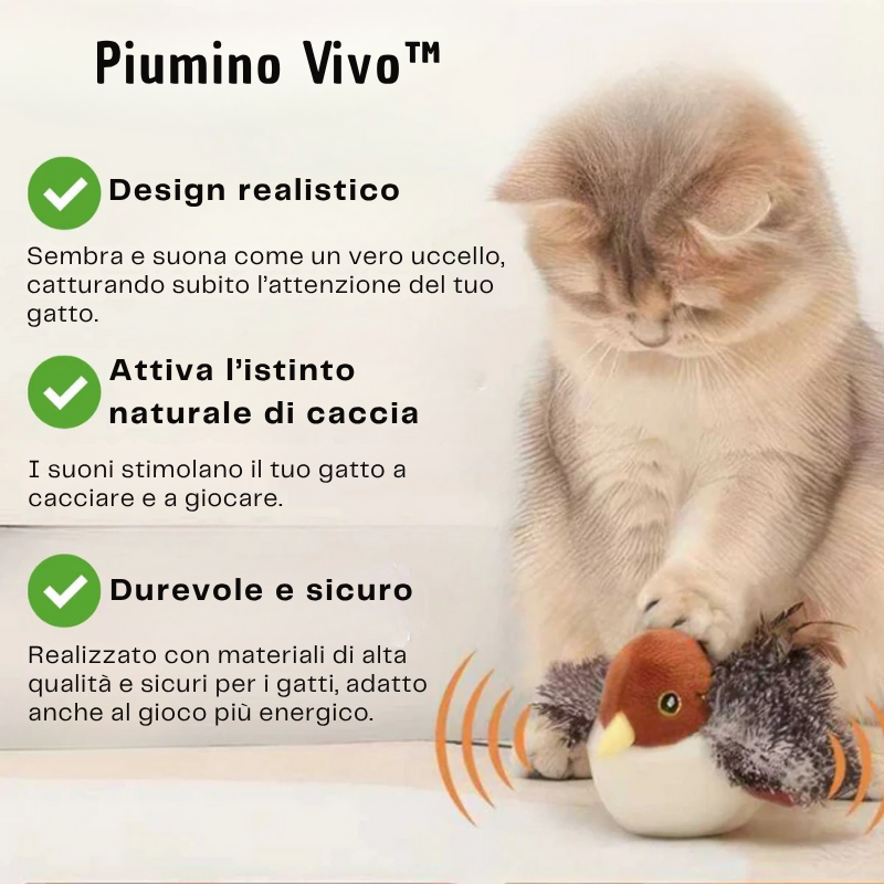 Piumino Vivo™ – Uccellino interattivo per gatti