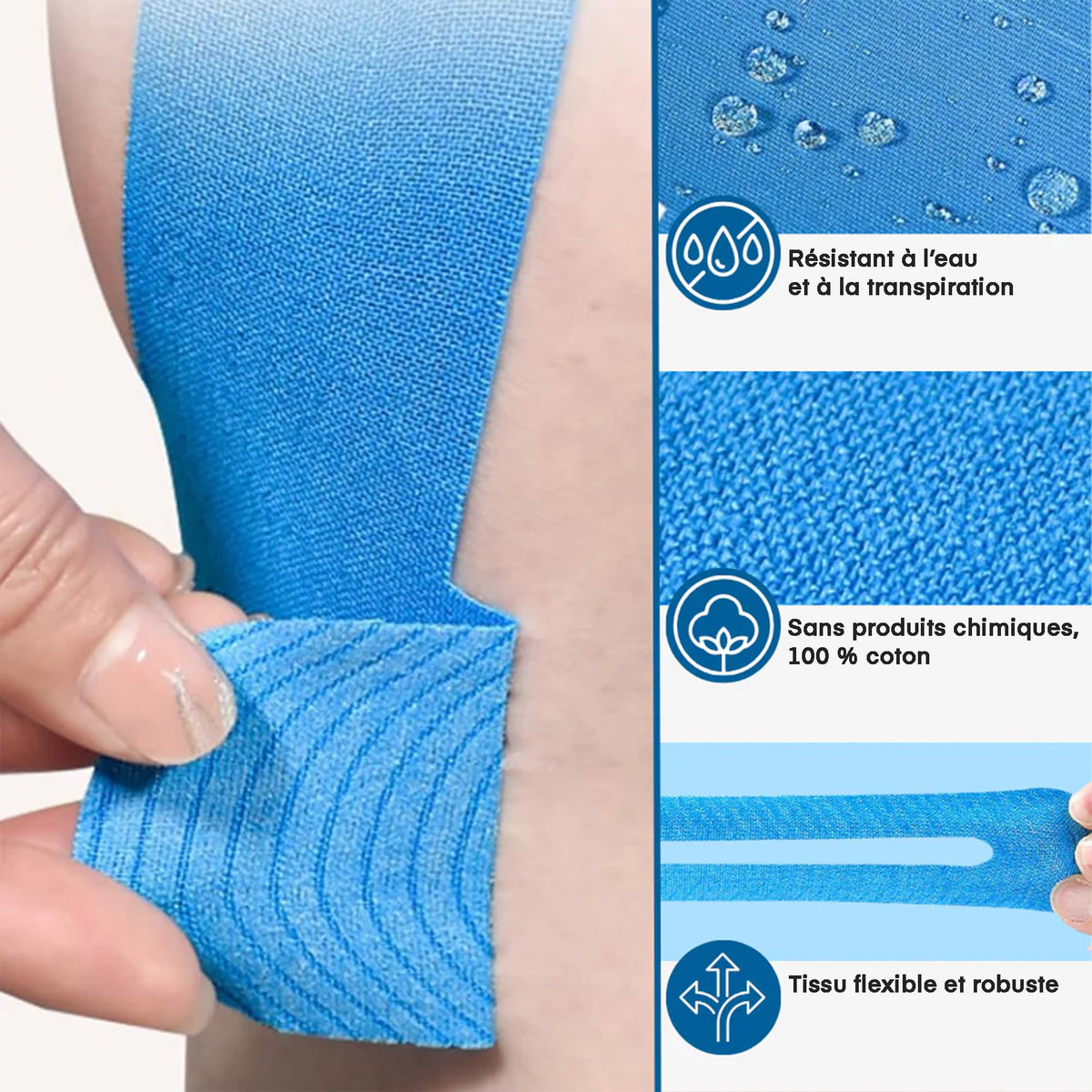Aktopas™ - Confezione da 10 bendaggi adesivi per ginocchio