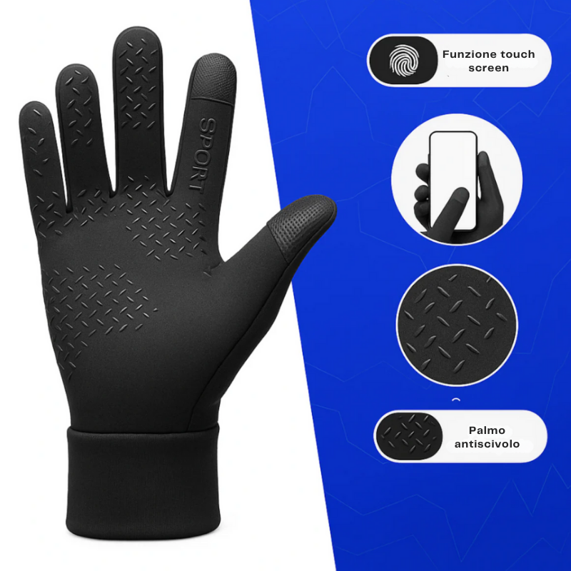 GRIPTURA™ – Guanti da Ciclismo Termici Antivento e Impermeabili