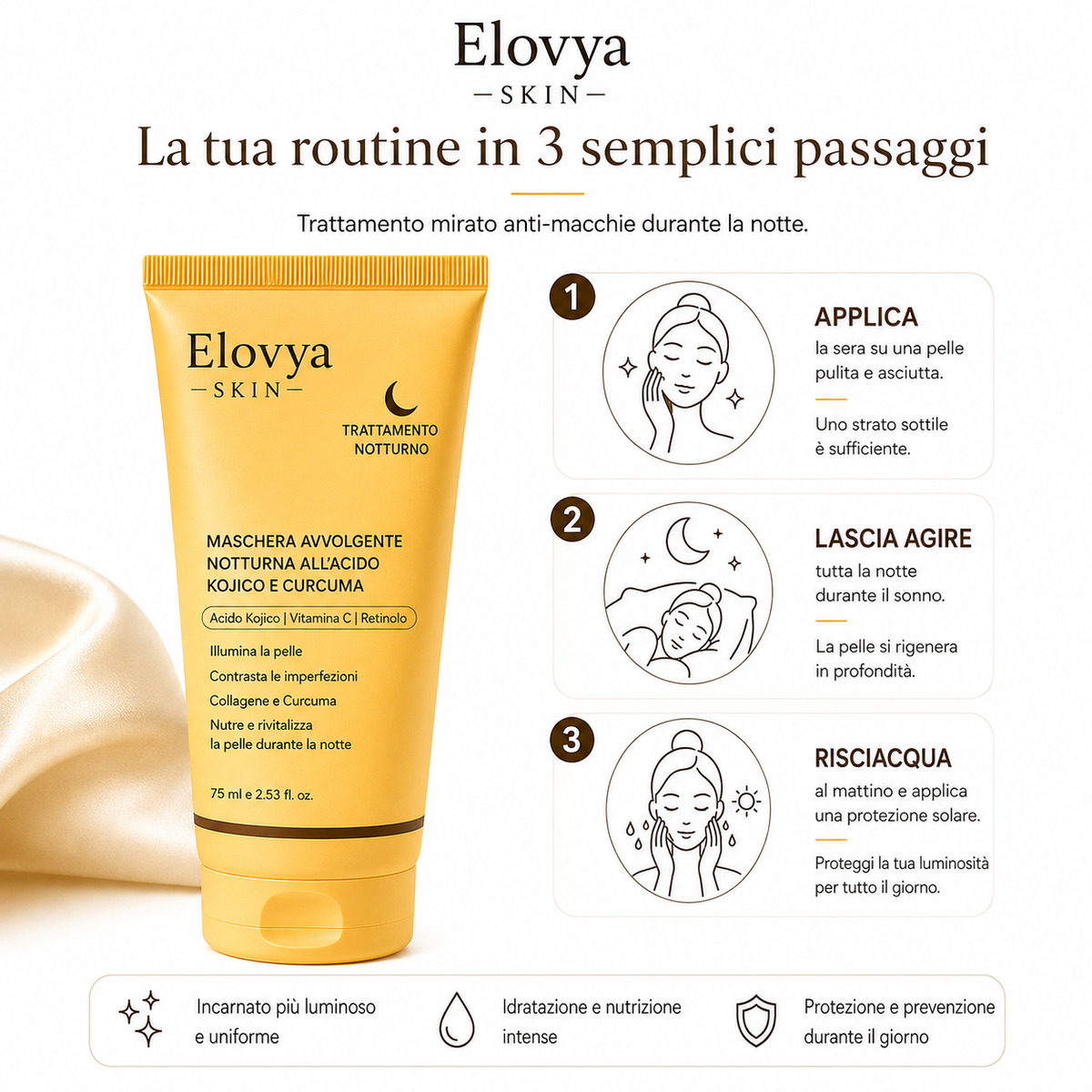 Maschera notte illuminante – Incarnato uniforme