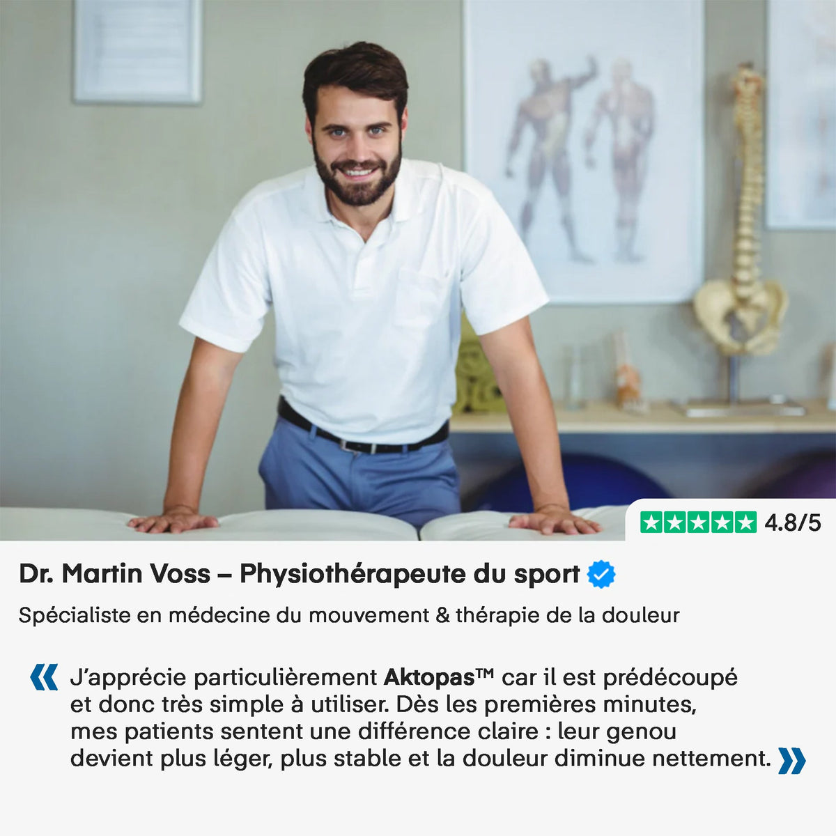 Aktopas™ - Confezione da 10 bendaggi adesivi per ginocchio