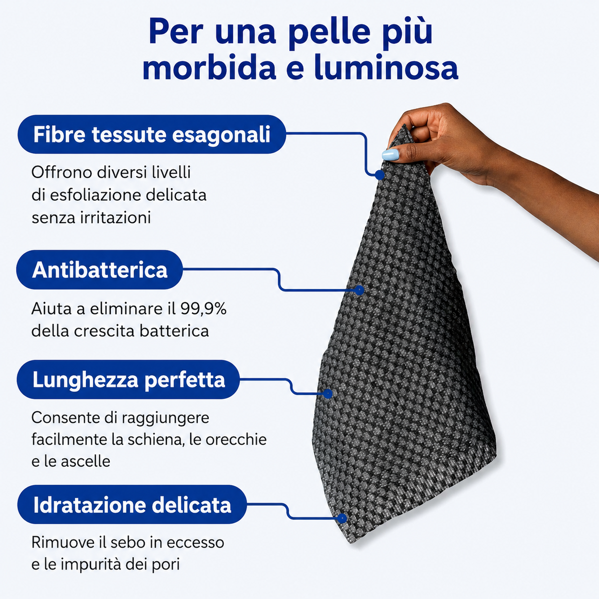 Asciugamano esfoliante Elovya per la doccia