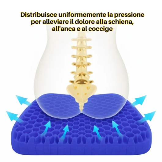 Cuscino Gel Ergonomico per Seduta Comoda e Sollievo Immediato