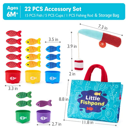 TinyCatch™ Montessori Fishing & Sorting Set - Keeps Toddlers Busy While Learning Colors & Counting