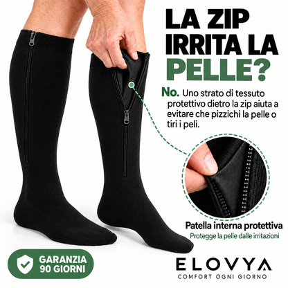 Elovya Calze a Compressione con Zip