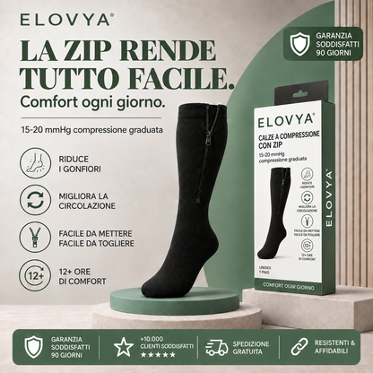 Elovya Calze a Compressione con Zip