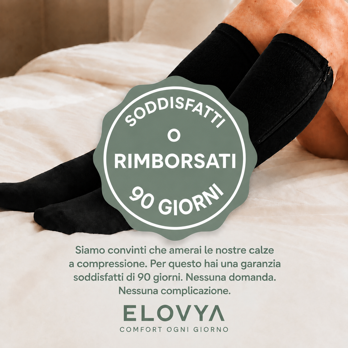 Elovya Calze a Compressione con Zip