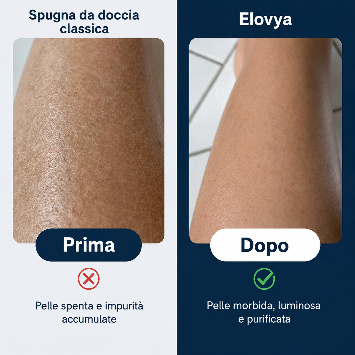 Asciugamano esfoliante Elovya per la doccia