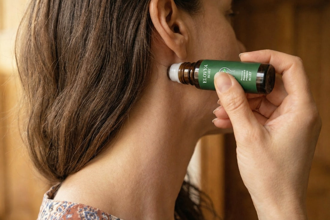 Roll-on ELOVYA applicato sul lato del collo al primo segnale