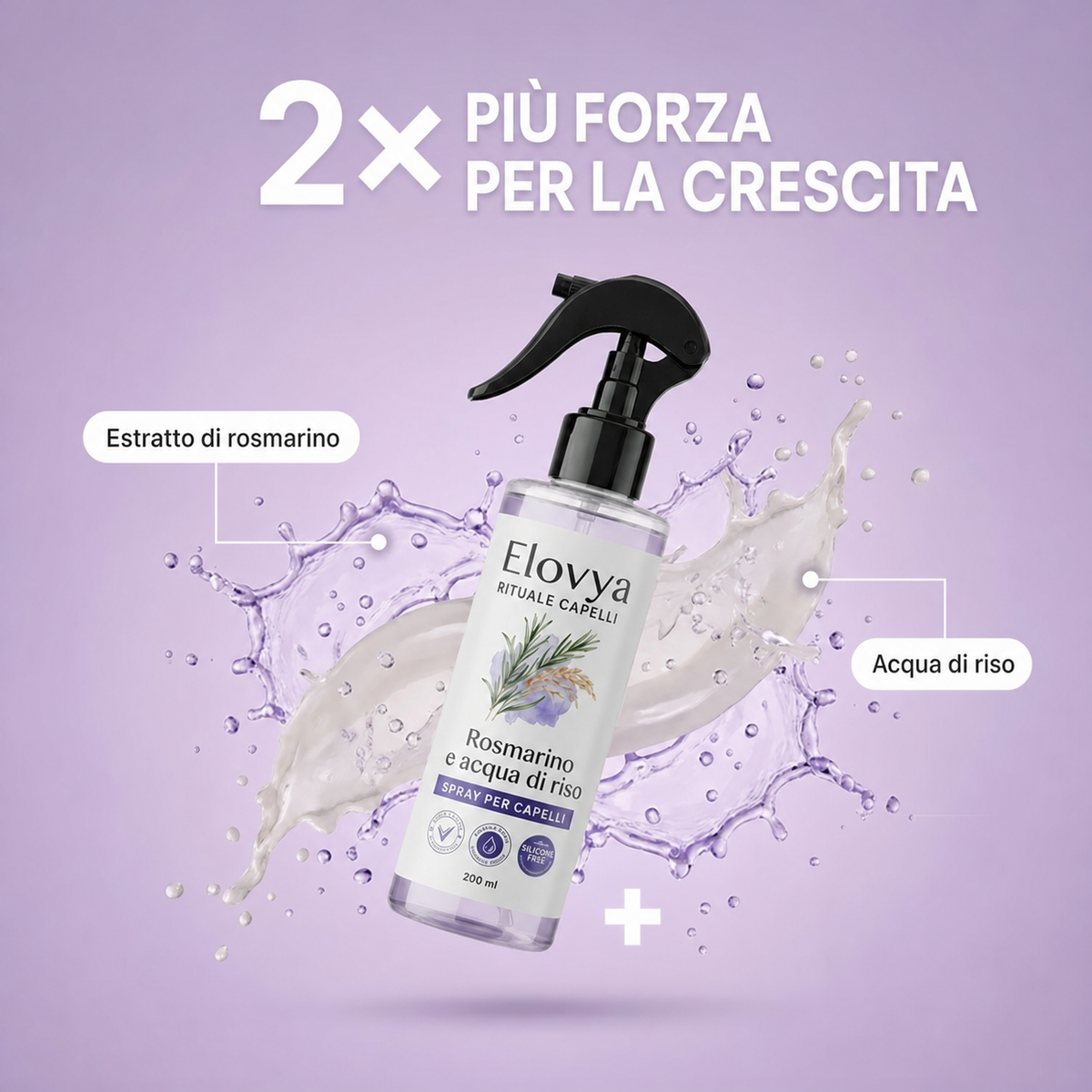 Spray al rosmarino e acqua di riso