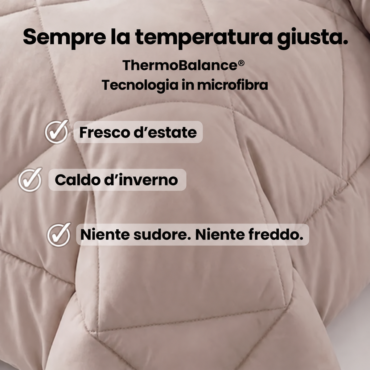 Piumone Elovya® 2 in 1 che elimina la necessità delle lenzuola