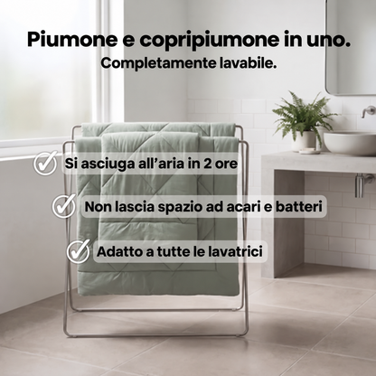 Piumone Elovya® 2 in 1 che elimina la necessità delle lenzuola