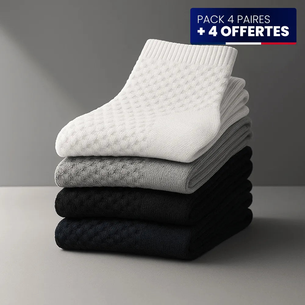 Chaussettes mi-hautes Alessio en bambou premium - Pieds sains & Sans odeur