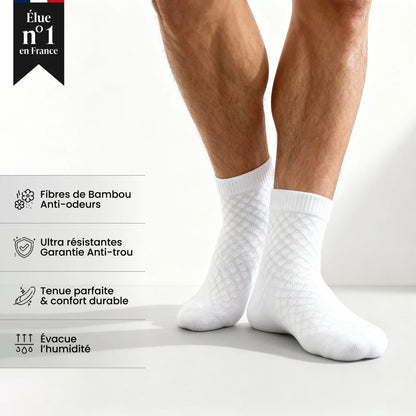 Chaussettes mi-hautes Alessio en bambou premium - Pieds sains & Sans odeur