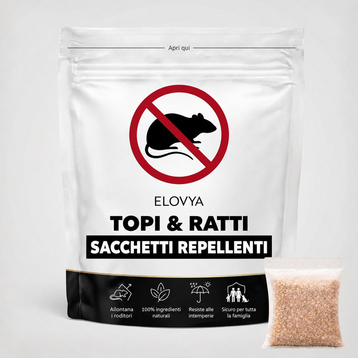 Elovya sacchetti repellenti topi e ratti