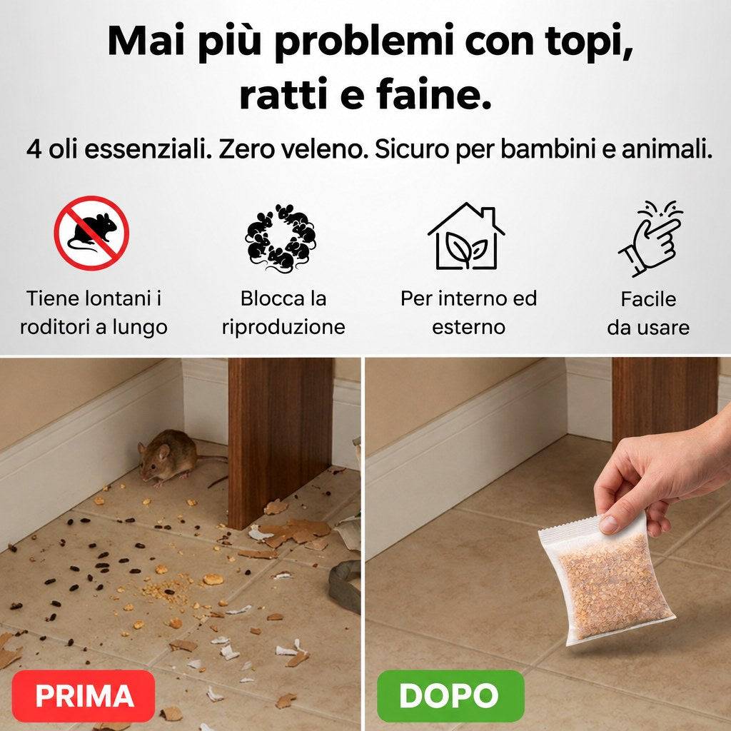 Elovya sacchetti repellenti topi e ratti