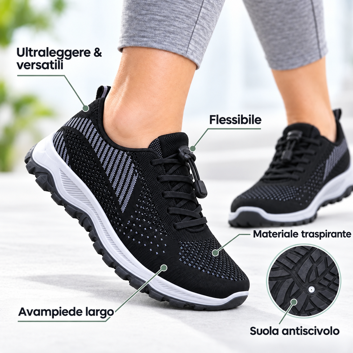 Elovya scarpe comfort per piedi gonfi e larghi