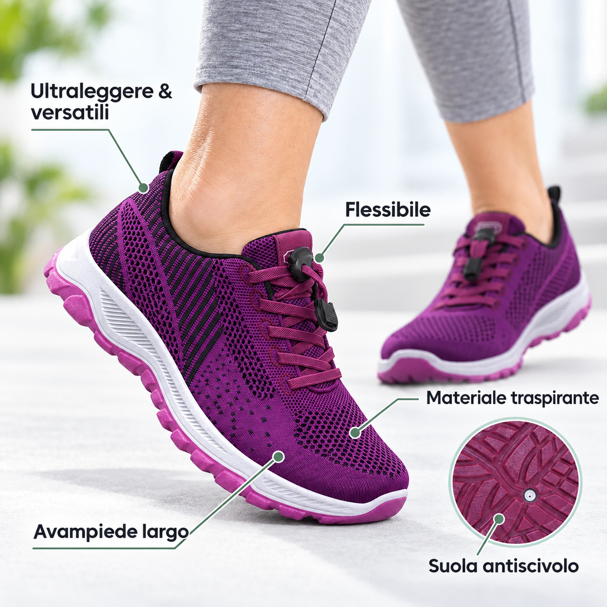 Elovya scarpe comfort per piedi gonfi e larghi